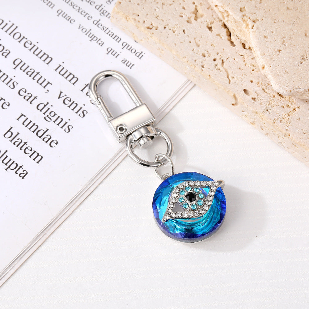 Wholesale 5pcs/pack Crystal Demon Eye Keychain